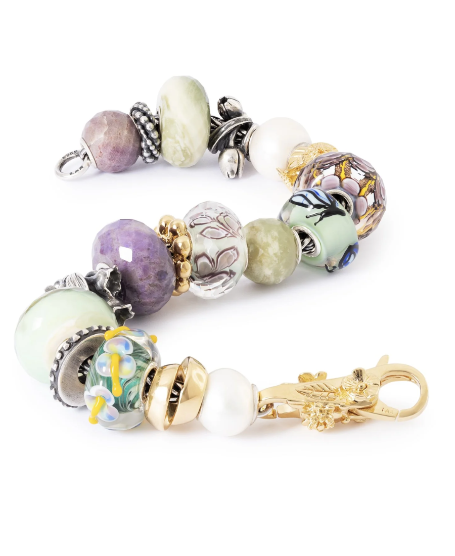Trollbeads Calcite Giallo-Verde Rotonda Sfaccettata