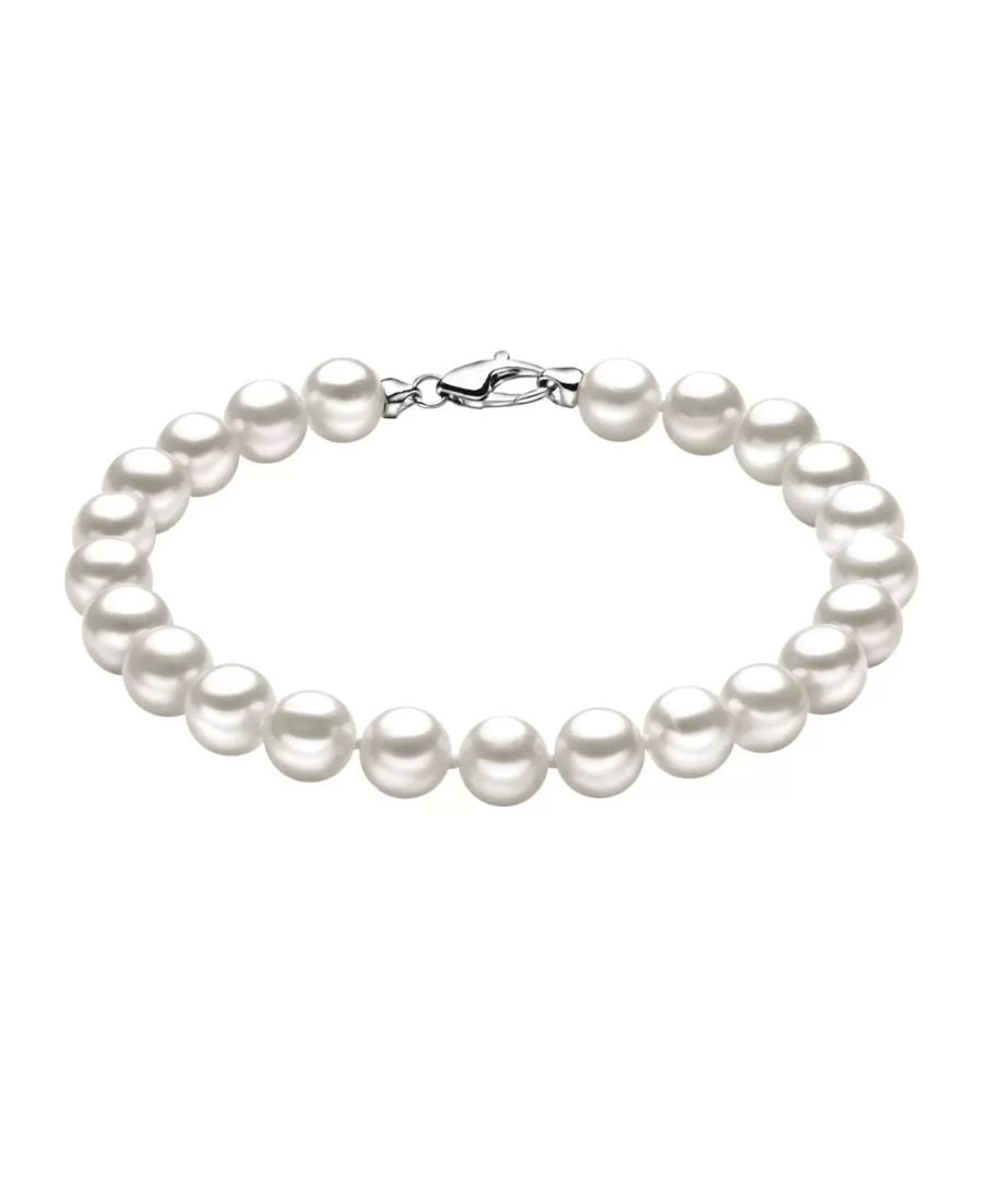 Miluna Bracciale di Perle in Oro Bianco