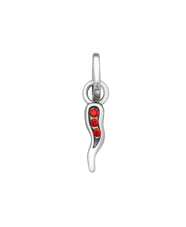 Giovanni Raspini Mini Charm Cornino Crystal Rosso