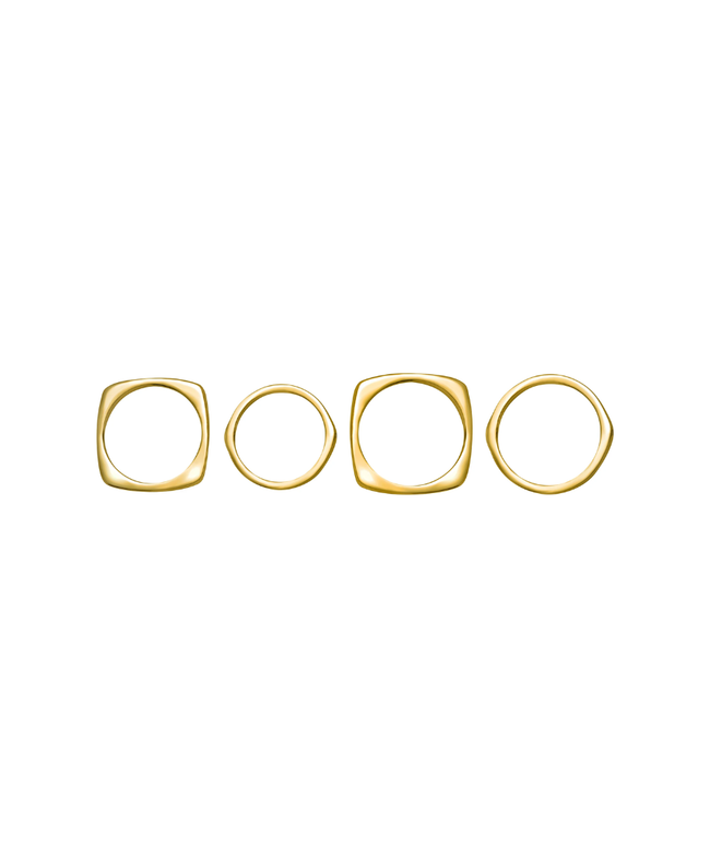 Breil Set Anelli Dorati Tetra