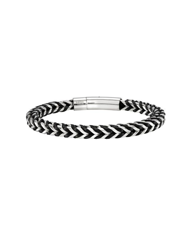 Breil Bracciale Uomo Shackle Argento e Nero