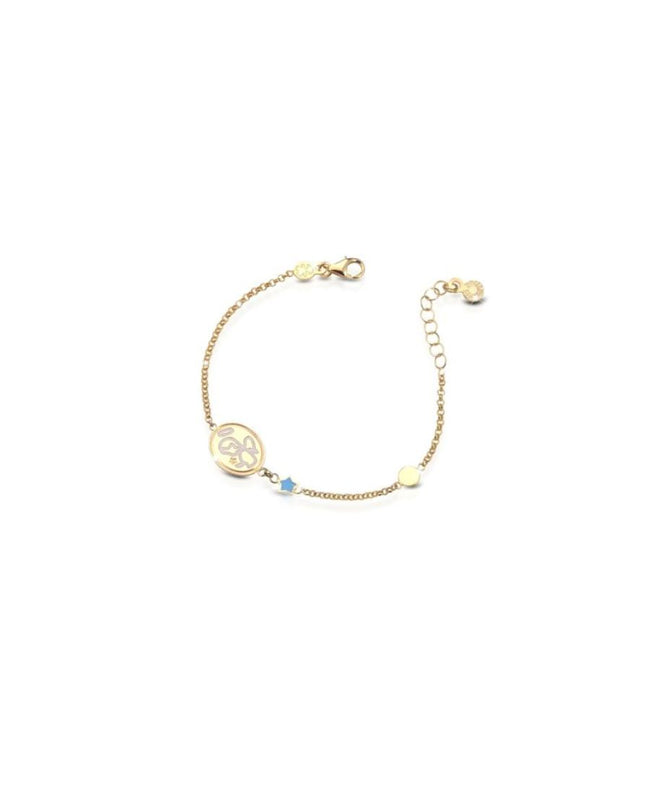 LeBebé Bracciale Bimbo Proteggimi con Madonnina in oro giallo