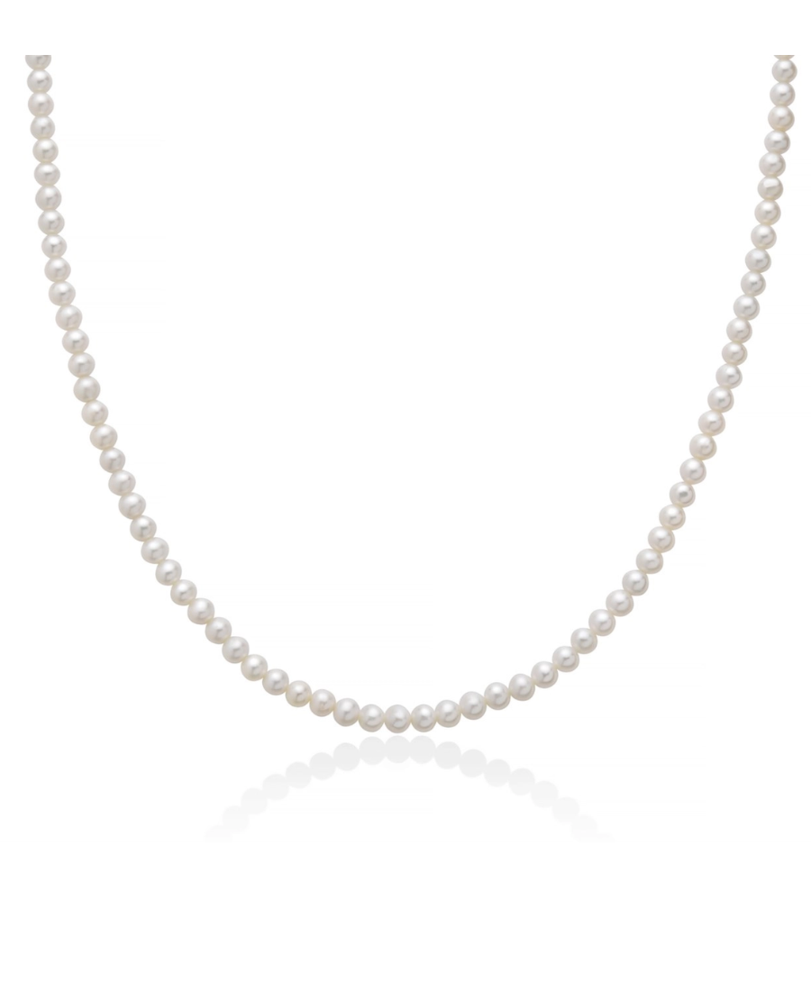 Miluna Collana Filo di Perle in Oro Bianco 4,5-5 mm