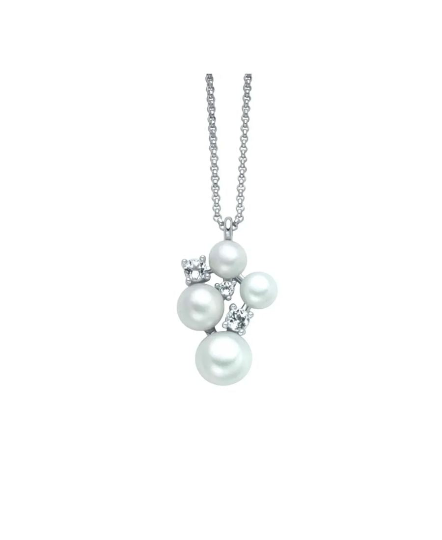 Miluna Collana Andromeda in Argento con Perle e topazi bianchi