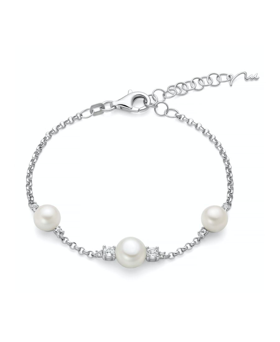Miluna Bracciale Andromeda in Argento Perle e Topazi