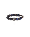 Bracciale Tamashii Occhio di Tigre blu e ruota della preghiera