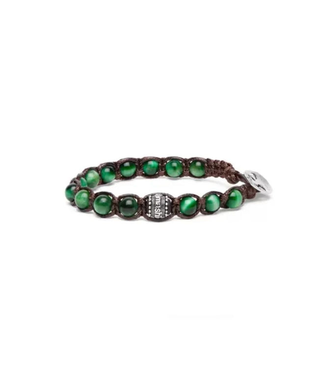 Bracciali Tamashii Ruota della Preghiera Occhio di Tigre Verde