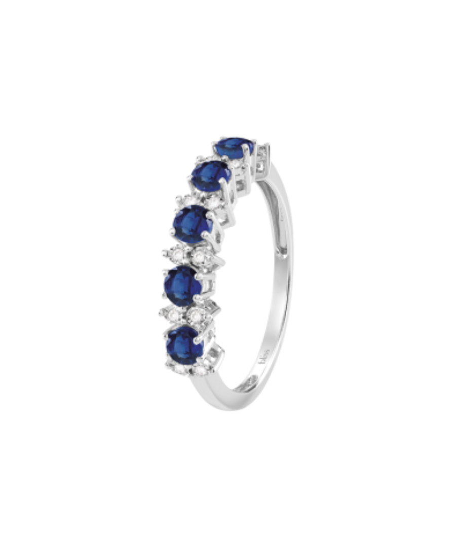 Bliss Anello con Diamanti e Zaffiri Rugiada Colors