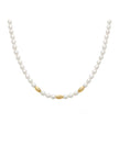 Collana Filo di Perle Miluna con Elementi in Argento Dorato