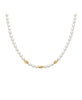 Collana Filo di Perle Miluna con Elementi in Argento Dorato