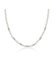 Collana Filo di Perle Miluna con Elementi in Argento Diamantati