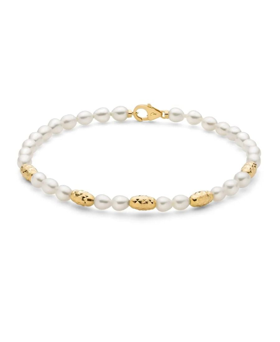 Bracciale Miluna Pepite di Perle con Elementi Diamantati