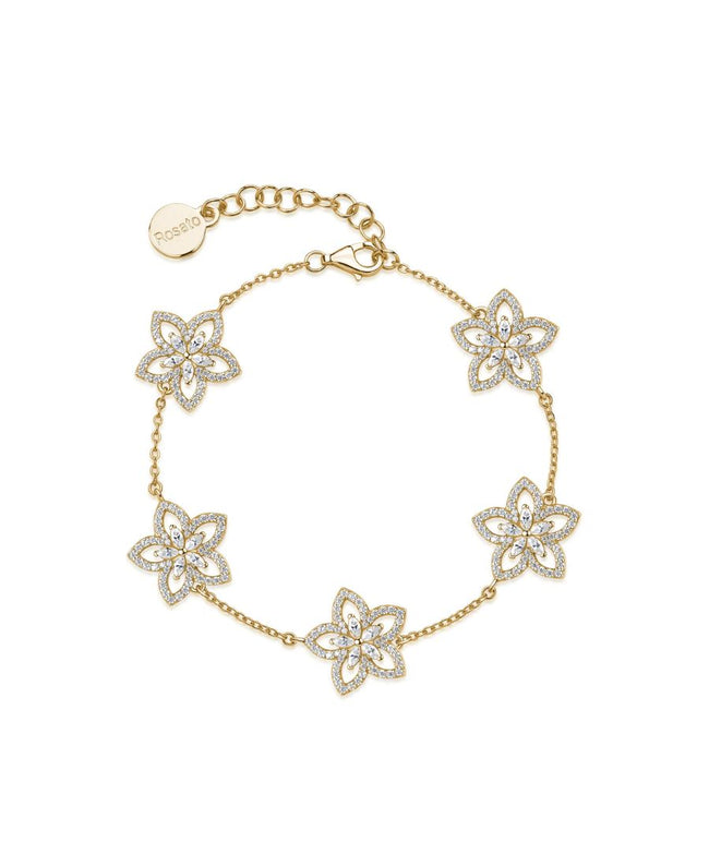 Rosato Bracciale Morbido Fiori Dorato