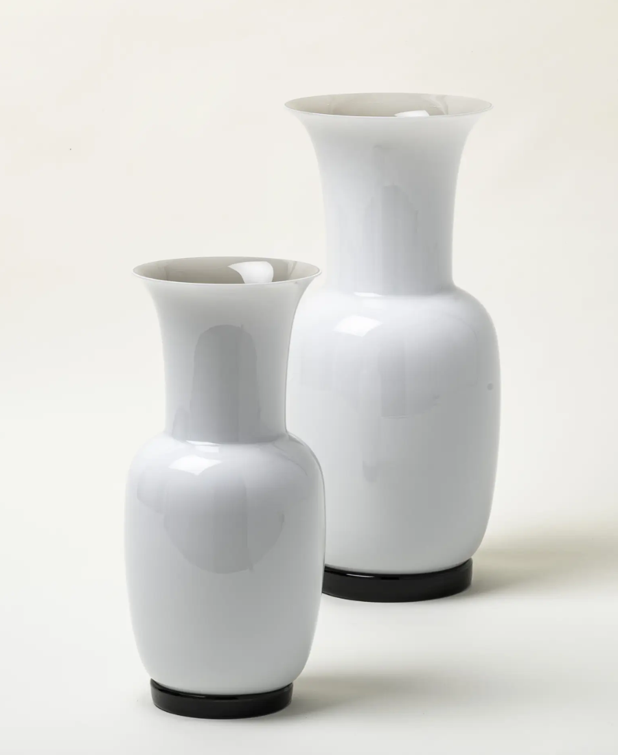 Venini Vaso Opalino Bianco Snow Medium