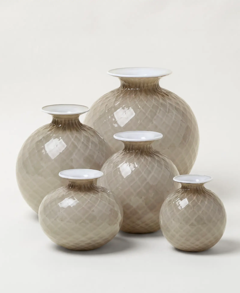 Venini Vaso Monofiore Balloton Small Snow, Cristallo