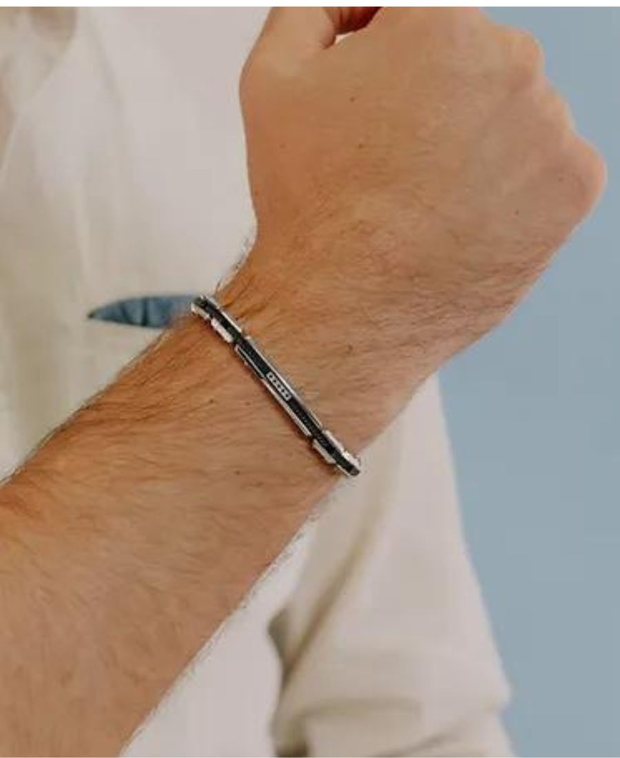 Comete Gioielli Bracciale Uomo Acciaio