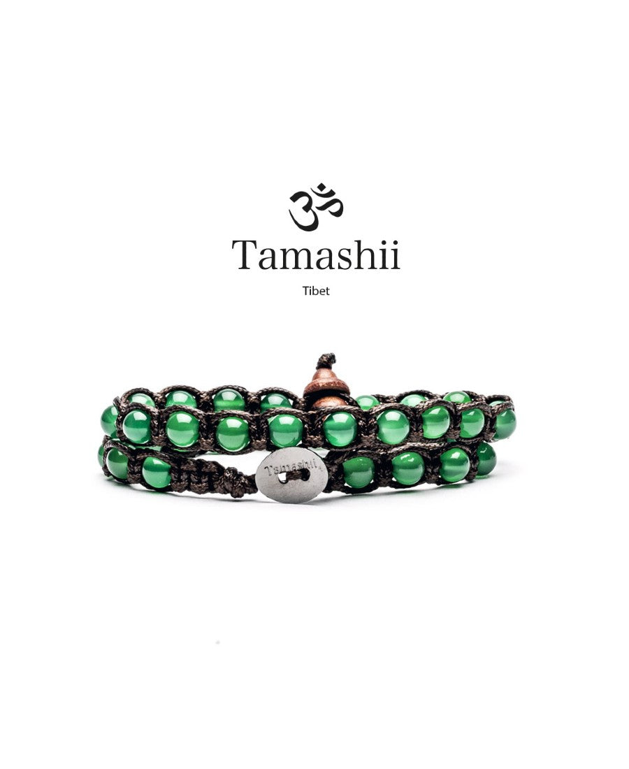 Bracciale Tamashii Doppio Giro Agata Verde