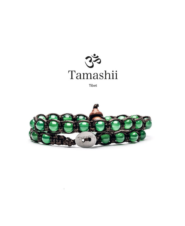 Bracciale Tamashii Doppio Giro Agata Verde