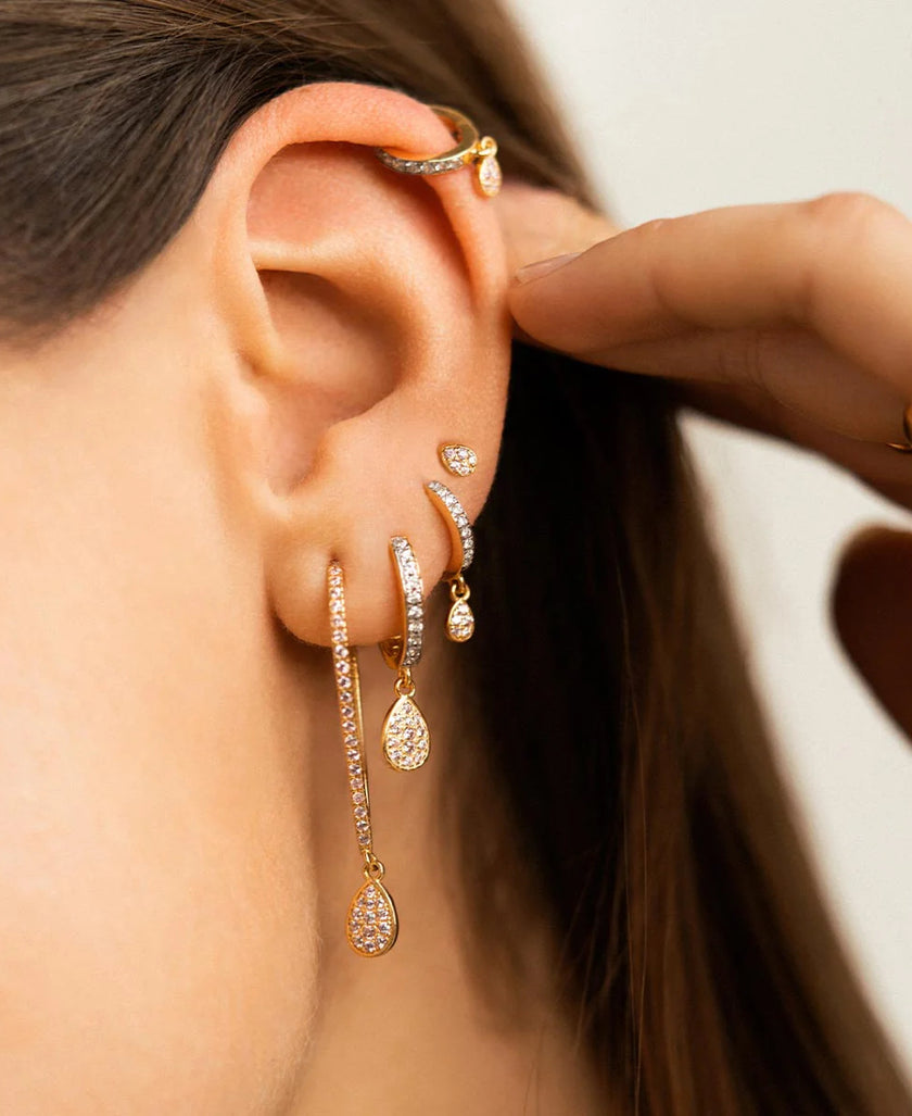 Rue Des Mille Mono Orecchino Cerchietto Medio e Drop