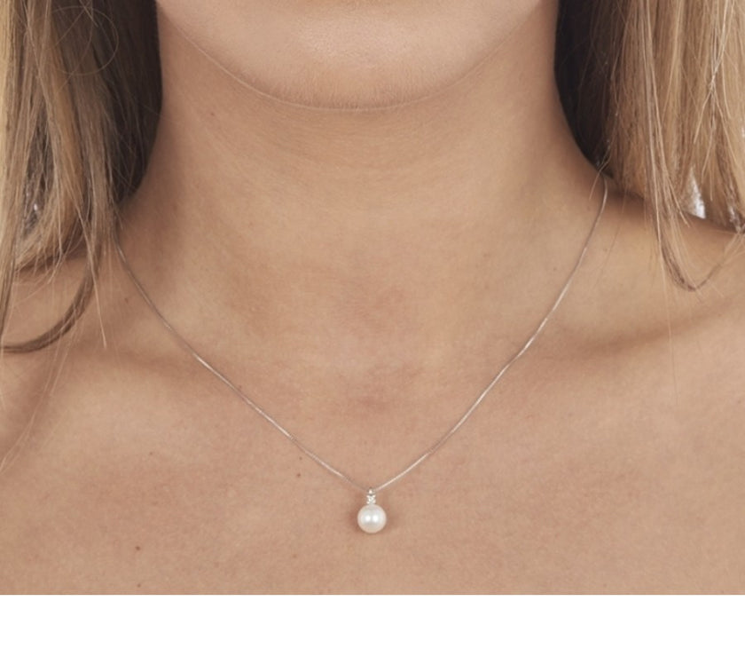 Lux Gioielli Collana Perla e diamante