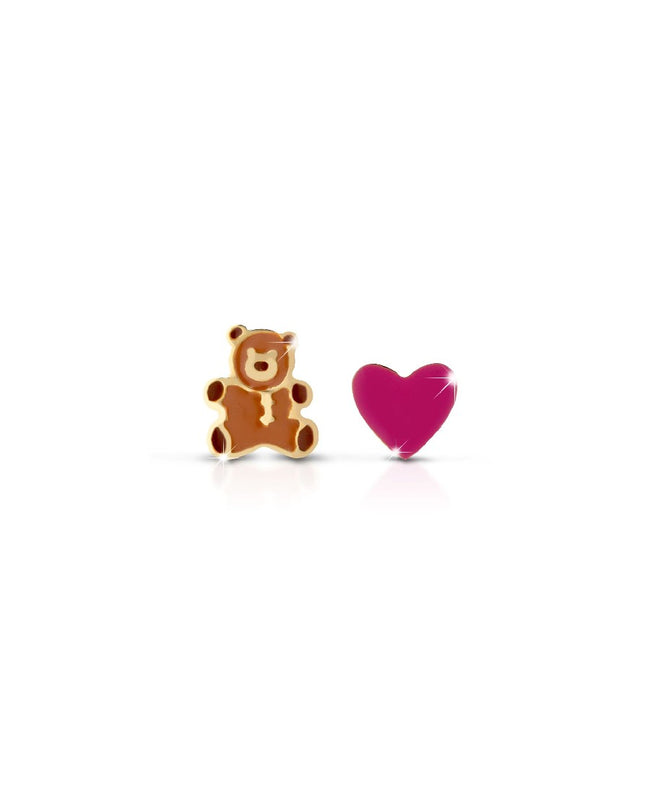 LeBebé Orecchini Toys con Orsetto e Cuore