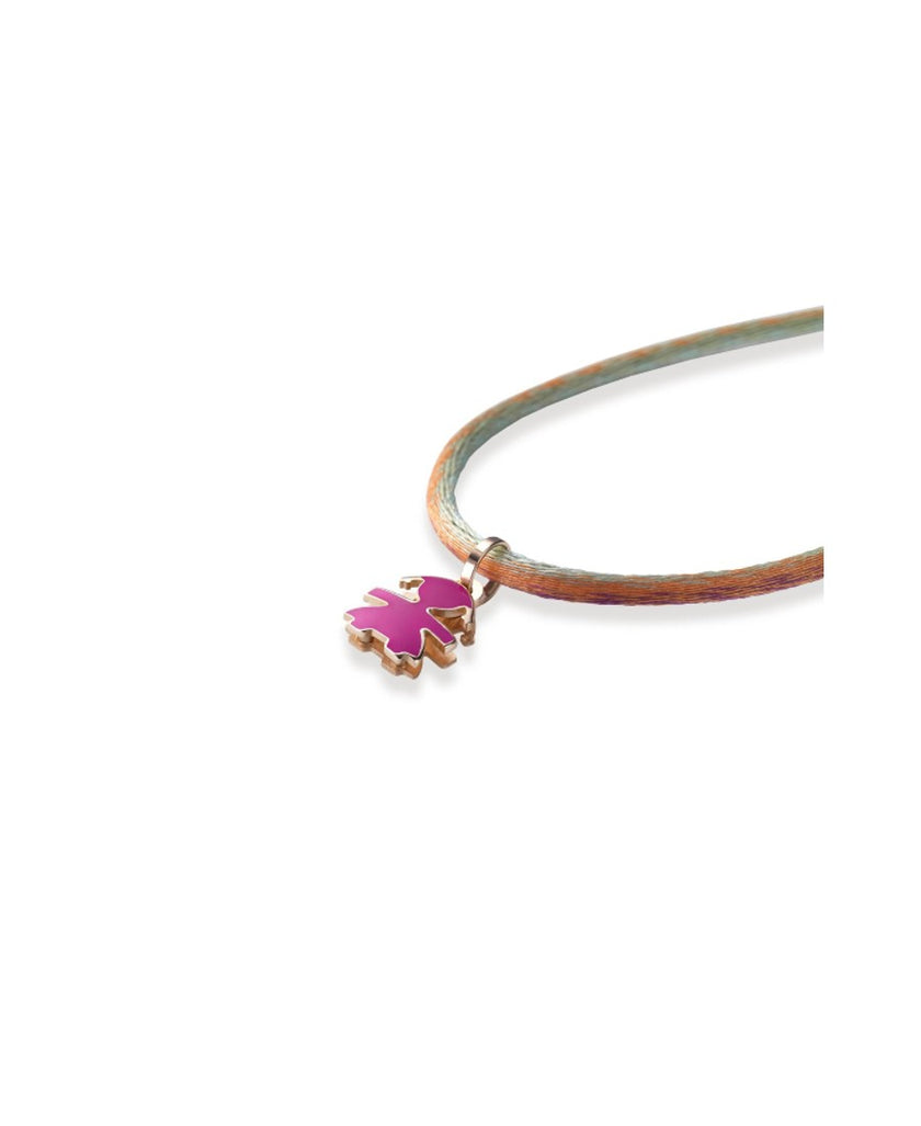 LeBebè Ciondolo Bimba Oro Rosa E Smalto Viola