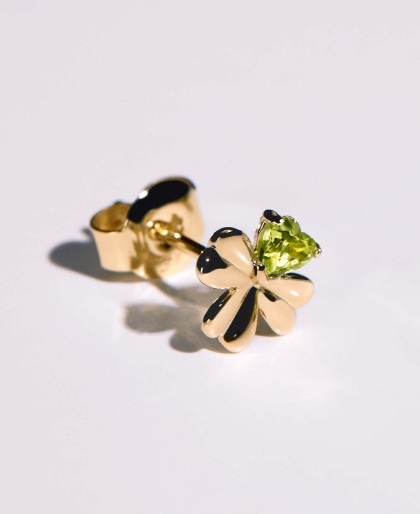 Rosato Mono Orecchino Lobo Oro Quadrifoglio